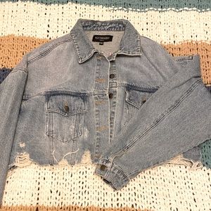 Kittenish Cropped Denim Jacket